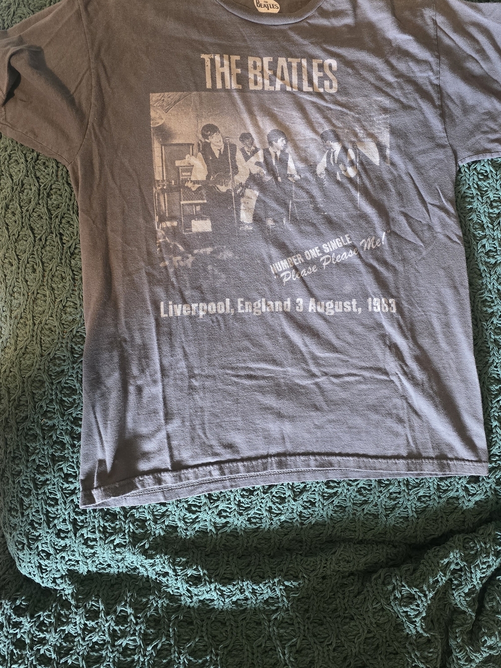 The Beatles Charcoal Band Photo Short Sleeve Tee